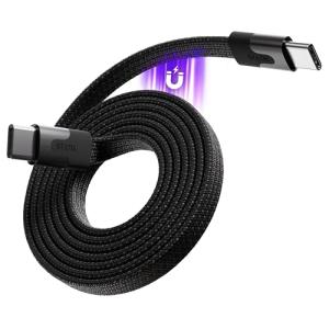 Statik MagStack USB C to USB C Cable, Magnetic Anti Tangle Flat Type C Charger Fast Charging Cord, Magnetic Charging Cable, Compatible with iPhone 16 Pro Max, 15, Galaxy S24 Ultra, 100W 3FT/1M