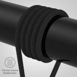 Magnetic Charging Cable 3A Fast Charging(3 Pack,3.3/6.6/6.6ft) 3 in 1 Magnetic Phone Charger with LED Light, Nylon Braided, for USB-C/Micro-USB Device - Black