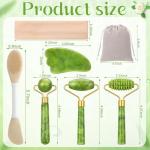 6Pcs Jade Roller for Face,Gua Sha Facial Tools for Women Natural Face Roller Massager Tool for Skincare, Makeup