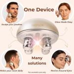 DEZALON Microcurrent Facial Device, Face Massager Tool, Eye and Neck Massager, Face Roller, Beauty Tools for Relaxing Facial Massage and Skin Care Routine, Gold Color