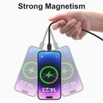 Magnetic Charging Cable 3A Fast Charging(3 Pack,3.3/6.6/6.6ft) 3 in 1 Magnetic Phone Charger with LED Light, Nylon Braided, for USB-C/Micro-USB Device - Black