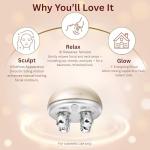 DEZALON Microcurrent Facial Device, Face Massager Tool, Eye and Neck Massager, Face Roller, Beauty Tools for Relaxing Facial Massage and Skin Care Routine, Gold Color