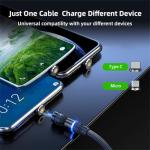 Losuesme Magnetic Charging Cable (6-Pack,1.6+3.3+3.3+6.6+6.6+10ft) 540° Rotation Magnet Phone Charger USB C Cable 3A Fast Charging Magnetic Charger Cable with LED Light for Micro USB Type C Device