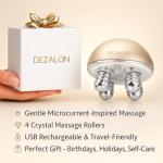 DEZALON Microcurrent Facial Device, Face Massager Tool, Eye and Neck Massager, Face Roller, Beauty Tools for Relaxing Facial Massage and Skin Care Routine, Gold Color