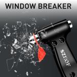 SZEOF Safety Hammer Cute with Window Breaker and Seat Belt Cutter,Car Emergency Escape Hammer,Escape Tool,Black,1PCS
