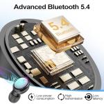 kurdene Wireless Earbuds Bluetooth 5.4 in Ear Buds Light Weight Headphones,Deep Bass Sound,Built in Mics Headset,Clear Calls Earphones for Sports Workout