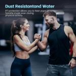 Beniduck Wireless Earbuds Bluetooth 5.3 Headphones Stereo Ear Buds, ENC Noise Cancelling Mic,IPX7 Waterproof Earphones with Hook for Android iOS Smart Phone Laptop Computer Sports - Black