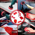 MIANYINGR 35Pcs Car Detailing Kit, Car Cleaning Kit with Windshield Cleaning Tool and Tool Box, Interior & Exterior Auto Care Supplies and Brushes (B：35PCS-R)