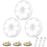 Electight Upgraded Motion Sensor Light, 8 LEDs, 3 Pack Rechargeable, 120 Detection, 3 Modes - Closet, Bedroom, Stair, Hallway Light - 6000K Cold White