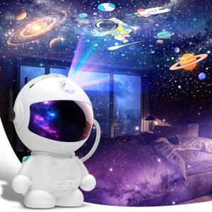 Astronaut Planetarium Projector for Bedroom, 12 Image Discs, Galaxy Projector Star Night Light, Ceiling Mood Lighting, LED Space Galaxy Lamp, Kids Adults Room Decor