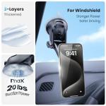 APPS2Car Magnetic Phone Mount for Car, Dashboard & Windshield Suction Cup Holder with Telescopic Arm, Requires Metal Plate (Included), Universal Fit for iPhone & Android Smartphones