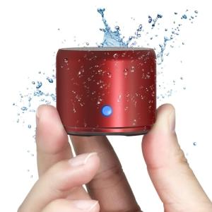 EWA Travel Case Packed, A106 Pro Portable Bluetooth Speaker with Custom Bass Radiator, Brief Design, IP67 Waterproof, Perfect Mini Speaker for Shower, Room, Bike, Car (Red)