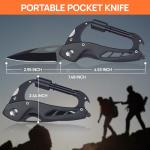 Multitool Carabiner with Pocket Knife, Gift for Men Him Dad Husband, 6-in-1 Multitool with EDC Carabiner Keychain,Bottle Opener,Window Breaker & Screwdriver,Cool Gadgets for Outdoor,Repair (Black)