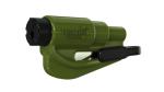 resqme The Original Emergency Keychain Car Escape Tool, 2-in-1 Seatbelt Cutter and Window Breaker, Made in USA, Army Green - Compact Emergency Hammer