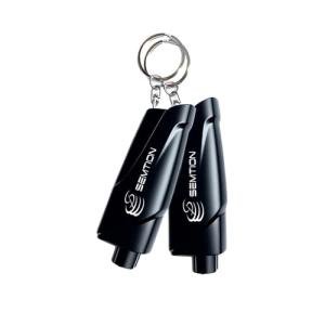 SEMTION Window Breaker Seatbelt Cutter with Keychain Car Emergency Escape Tool for Land and Underwater, Pack of 2 (Black-Black)
