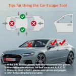 SEMTION Window Breaker Seatbelt Cutter with Keychain Car Emergency Escape Tool for Land and Underwater, Pack of 2 (Black-Black)