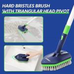 BOOMJOY 4 in 1 Shower Cleaning Brush, 58" Extendable Tub and Tile Scrubber Set, Grout Brush with Long Handle, Shower Tile Floor Scrubber for Cleaning Baseboard Bathroom Toilet Kitchen