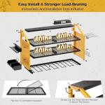 LBT Power Tool Organizer With Charging Station,Patented,Heavy Duty Steel,6 Drilling Rig Sizes With Hooks And Screw Boxes,6 sockets,Easy To Install Garage Storage Rack,Great Gift For Men, Yellow