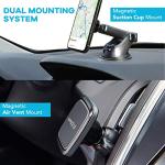 APPS2Car 3-in-1 Car Phone Mount Magnetic Dashboard Windshield Air Vent Mount Phone Holder for Car Universal Car Phone Holder with Powerful Suction Cup Built-in Strong 6 Magnets for All CellPhones
