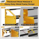 LBT Power Tool Organizer With Charging Station,Patented,Heavy Duty Steel,6 Drilling Rig Sizes With Hooks And Screw Boxes,6 sockets,Easy To Install Garage Storage Rack,Great Gift For Men, Yellow