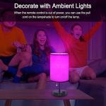 Lamps for Bedrooms Nightstand Bedside Lamp with 2 USB Port and Outlet, 3-Way Dimmable Table Lamps, Color Changing Night Stand Light Lamp RGB LED Bulb