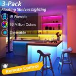 Battery Powered LED Strip Lights, Wireless RGB LED Strip Lights with 24 Keys Remote Control, 20 inch x 3 Pack for Kitchen Under Cabinet Lighting, Shelves, Under Counter, Closet, Cordless Click Light