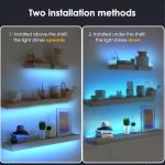 Battery Powered LED Strip Lights, Wireless RGB LED Strip Lights with 24 Keys Remote Control, 20 inch x 3 Pack for Kitchen Under Cabinet Lighting, Shelves, Under Counter, Closet, Cordless Click Light