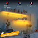Battery Powered LED Strip Lights, Wireless RGB LED Strip Lights with 24 Keys Remote Control, 20 inch x 3 Pack for Kitchen Under Cabinet Lighting, Shelves, Under Counter, Closet, Cordless Click Light