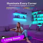 Battery Powered LED Strip Lights, Wireless RGB LED Strip Lights with 24 Keys Remote Control, 20 inch x 3 Pack for Kitchen Under Cabinet Lighting, Shelves, Under Counter, Closet, Cordless Click Light