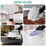 2 Pack Soap Dispensing Dish Brush, Dish Scrub Brush with Soap Dispenser, Dish Soap Brush for Dishes, Pans, Sink, Pots