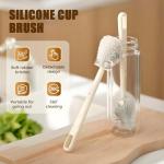 360° Bottle Cleaning Brush with Long Handle, Foldable Flexible Silicone Bottle Brush, Soft Bristle Cup Cleaner Brush for Deep Cleaning, Suitable for Narrow Neck Bottles, Baby Bottles Flasks (1)