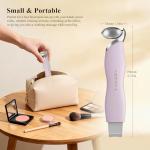 Vangines 3-in-1 Ice Roller for Face & Eyes – Cooling Facial Roller, Pore Cleansing Tool with 2 Silicone Brushes, Stainless Steel Roller for Puffiness & Pores (Purple)