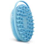 Upgrade 2 in 1 Bath and Shampoo Body Brush, Silicone Body Scrubber for Use in Shower, Exfoliating Body Brush, Premium Silicone Loofah, Head Scrubber, Scalp Massager/Brush, Easy to Clean (1PC Blue)