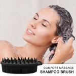 Upgrade Body Scrubber and Hair Shampoo Brush, All in One, Premium Silicone Loofah, Exfoliating Body Brush, Shower Scrubber for Body, Scalp Massager for Women, Men, Pet (1PC Black)