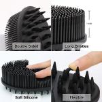 Upgrade Body Scrubber and Hair Shampoo Brush, All in One, Premium Silicone Loofah, Exfoliating Body Brush, Shower Scrubber for Body, Scalp Massager for Women, Men, Pet (1PC Black)