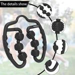 MZDXJ Cellulite Massage Tool Muscle Roller - Deep Fascia Massager & Dimpled Skin Remover for Legs, Thighs & Buttocks - Anti-Cellulite Roller, Smooth Skin, Pain Relief（Black - 6 Wheel）