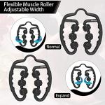 MZDXJ Cellulite Massage Tool Muscle Roller - Deep Fascia Massager & Dimpled Skin Remover for Legs, Thighs & Buttocks - Anti-Cellulite Roller, Smooth Skin, Pain Relief（Black - 6 Wheel）