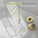 Multifunctional Garlic Grinder & Mandoline Slicer,2025 New Mini Ginger Garlic Grinding Planer Chopper Hand Press Vegetable Mandoline Cutter Tool with Container (Creamy+Green)