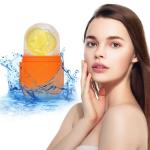 Ice Roller for Face and Eye, Gua Sha Facial Tools ,Puffiness Relief Ice Roller Skin Care ,Ice Facial Cube, Neck Massage, Silicone Ice Mold for Face Beauty,Self Care Gifts for Women ( Orange)