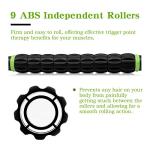MZDXJ Muscle Roller Massage Roller Stick for Athletes, Help Reducing Muscle Soreness Cramping Tightness Leg Arms Back Calves Muscle Massager（Green - Black- 18 inch）