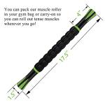 MZDXJ Muscle Roller Massage Roller Stick for Athletes, Help Reducing Muscle Soreness Cramping Tightness Leg Arms Back Calves Muscle Massager（Green - Black- 18 inch）