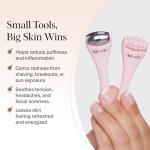 Kitsch Mini Facial Roller & Ice Face Roller Skin Care Tool Set for Women - Face Massager for Puffy Eyes, Cold Therapy, Lymphatic Drainage Massager, Self Care Gifts for Women & Men - Blush
