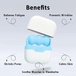 Leeshine Ice Roller for Face and Eyes - Facial Skin Care Tools with 2 in 1 Massage Roller and Travel Case Self Care Gift.Men Women (Blue)