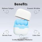 JASAQE Ice Roller for Face and Eyes - Facial Skin Care Tools with 2 in 1 Face Roller and Travel Case, Self Care Gift for Men Women (Blue)