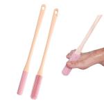 Nurlypop Toe Cleaning Brush with 15.7" Long Handle,Shower Foot Scrubber,No Bending, Ideal for Seniors, Expecting Mothers, Men & Women | Foot Scrubber & Anti-Itch Exfoliating Brush (2 Pack) (Pink)