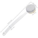 Foot File Callus Remover,Beomeen Pumice Stone for Feet with Long Handle, Hard Skin Callus Remover, 2 in 1 Foot Scrubber Brush, Back Body Brush for Shower Brush Deep Cleansing and Exfoliating (Curved)