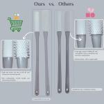 Nurlypop Toe Cleaning Brush with 15.7" Long Handle,Shower Foot Scrubber,No Bending, Ideal for Seniors, Expecting Mothers, Men & Women | Foot Scrubber & Anti-Itch Exfoliating Brush (2 Pack) (Pink)