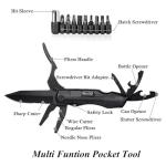 RoverTac Pocket Knife Multitool – 15-in-1 Folding Knife with Pliers, Screwdrivers & Bottle Opener – Multitool Knife with Safety Lock & Nylon Sheath for Camping, Hiking, Survival, EDC & Gifts for Men