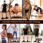 LALAHIGH Portable Home Gym System: Large Compact Push Up Board, Pilates Bar & 20 Fitness Accessories with Resistance Bands Ab Roller Wheel - Full Body Workout for Men and Women, Gift for Boyfriend