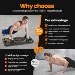 Push-up board, home gym, portable fitness equipment, Pilates bar, and 20 fitness accessories, including resistance bands and an ab wheel, for full-body workouts at home